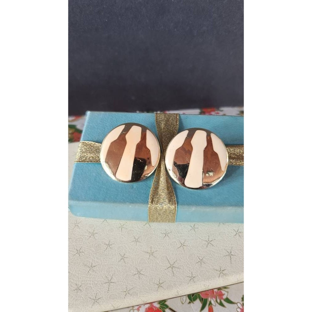 1980s Gold Enamel Earrings